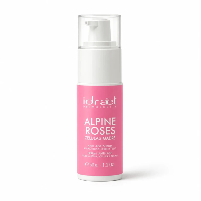 Sérum Anti-Age Alpine Roses Idraet | mdqestetics | Células madre y efecto rejuvenecedor