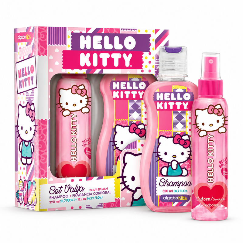 Set Shampoo + Fragancia Corporal Hello Kitty Algabo Kids | mdqestetics | Diversión y cuidado para niños