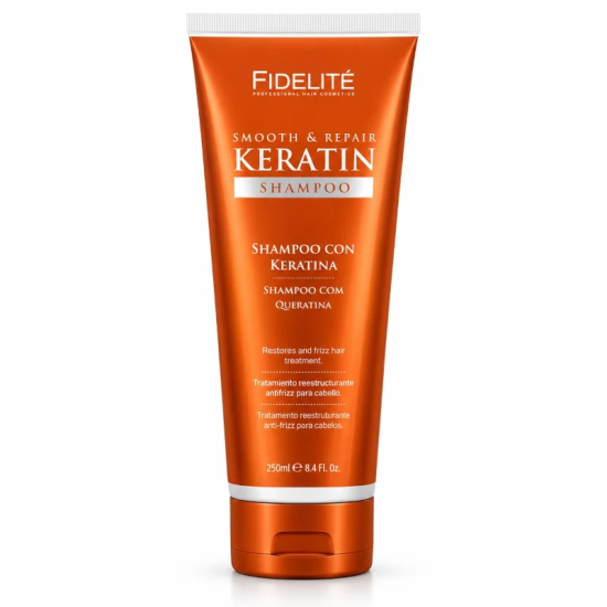 Shampoo Keratina Fidelite | mdqestetics | Reparación y brillo para cabellos dañados