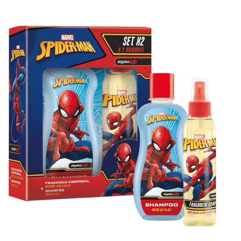 Set Shampoo + Fragancia Corporal Spiderman Algabo Kids | mdqestetics | Diversión y cuidado infantil