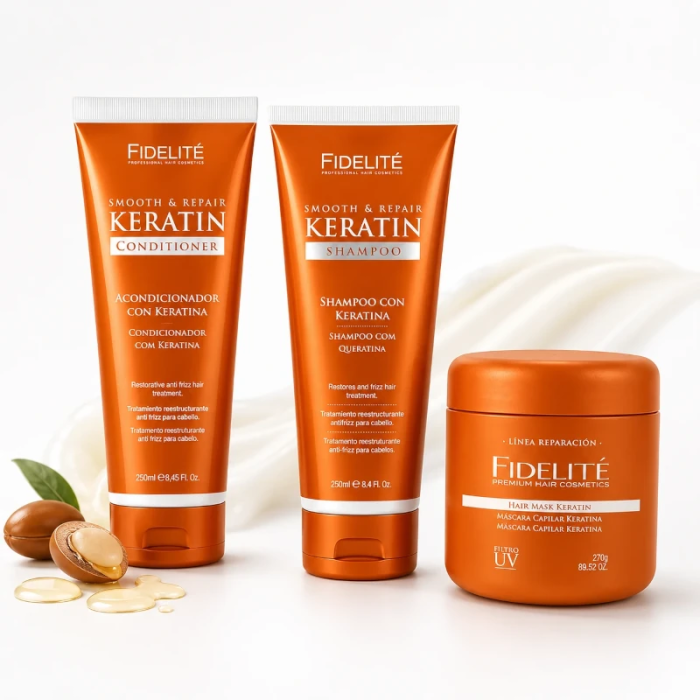 Combo Fidelité Keratina Shampoo + Acondicionador + Máscara Anti Frizz | MDQEstetics